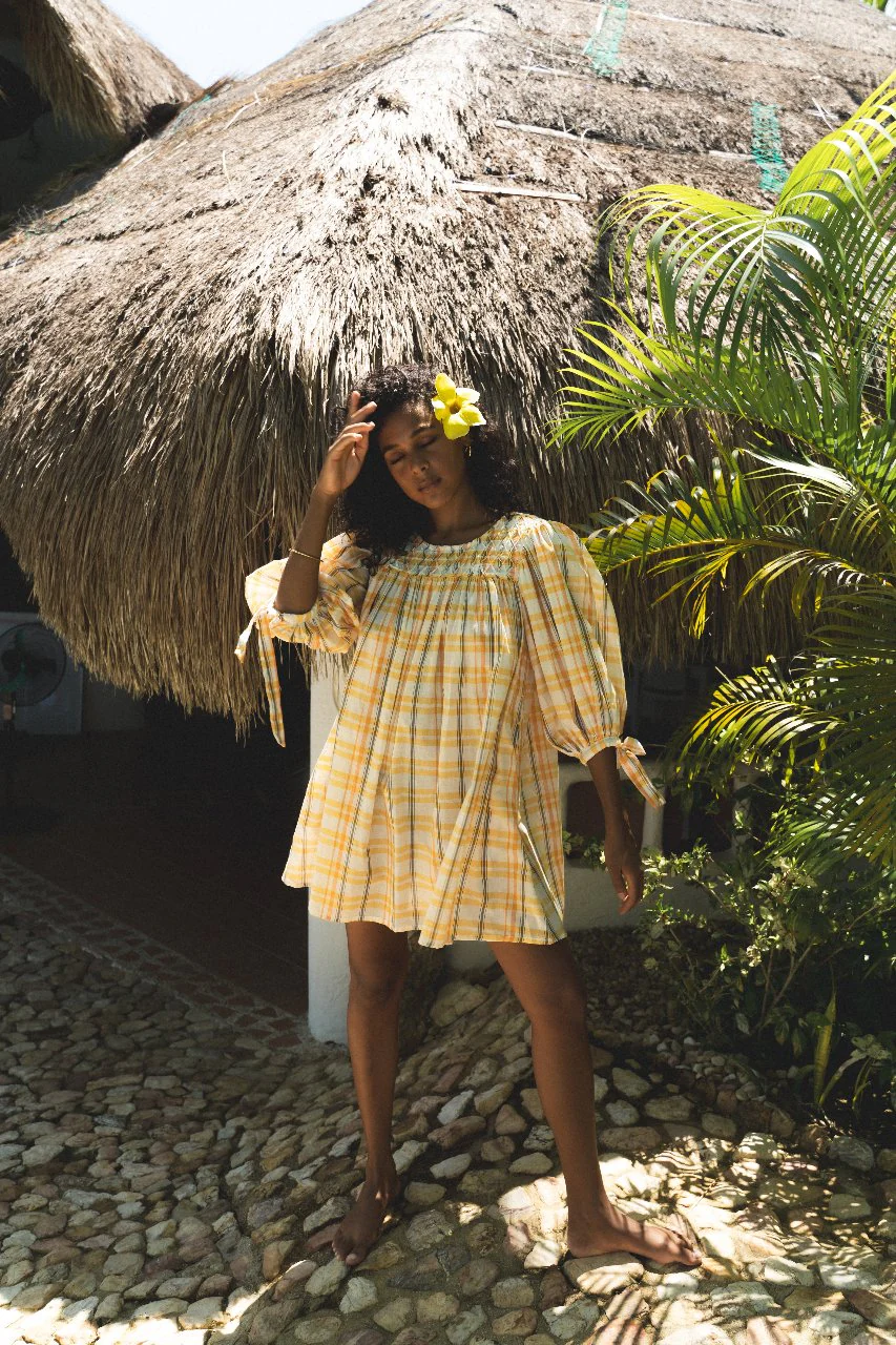 Freya Dress ~ Honeycomb Plaid - Image 4