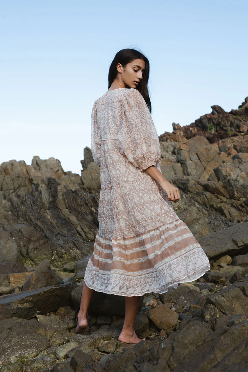 Jasmine Midi Dress - Shell - Image 4