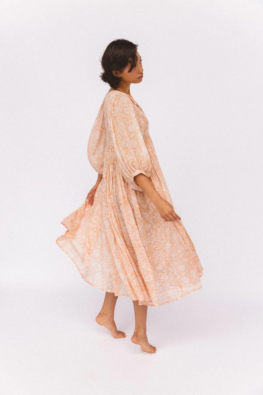 Kyra Midi Dress ~ Apricot Blush - Image 3