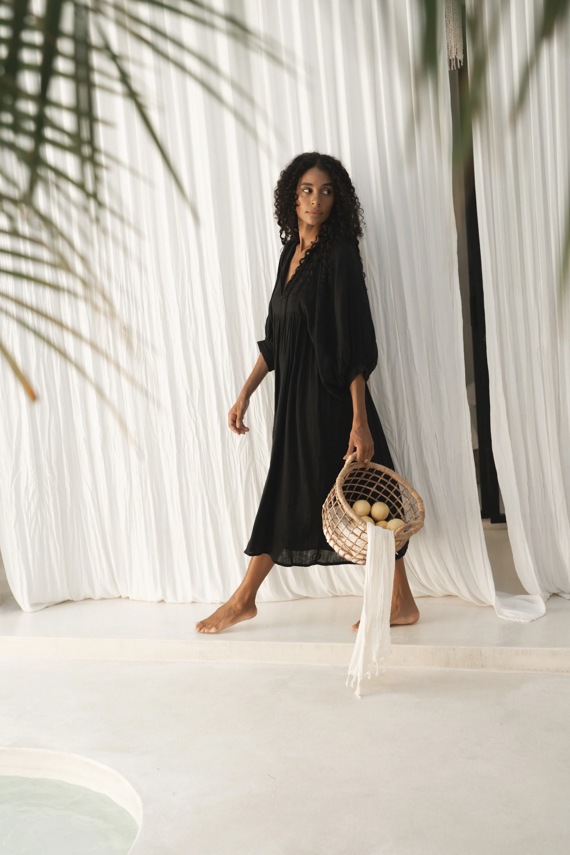 Kyra Midi Dress ~ Black Gauze - Image 3