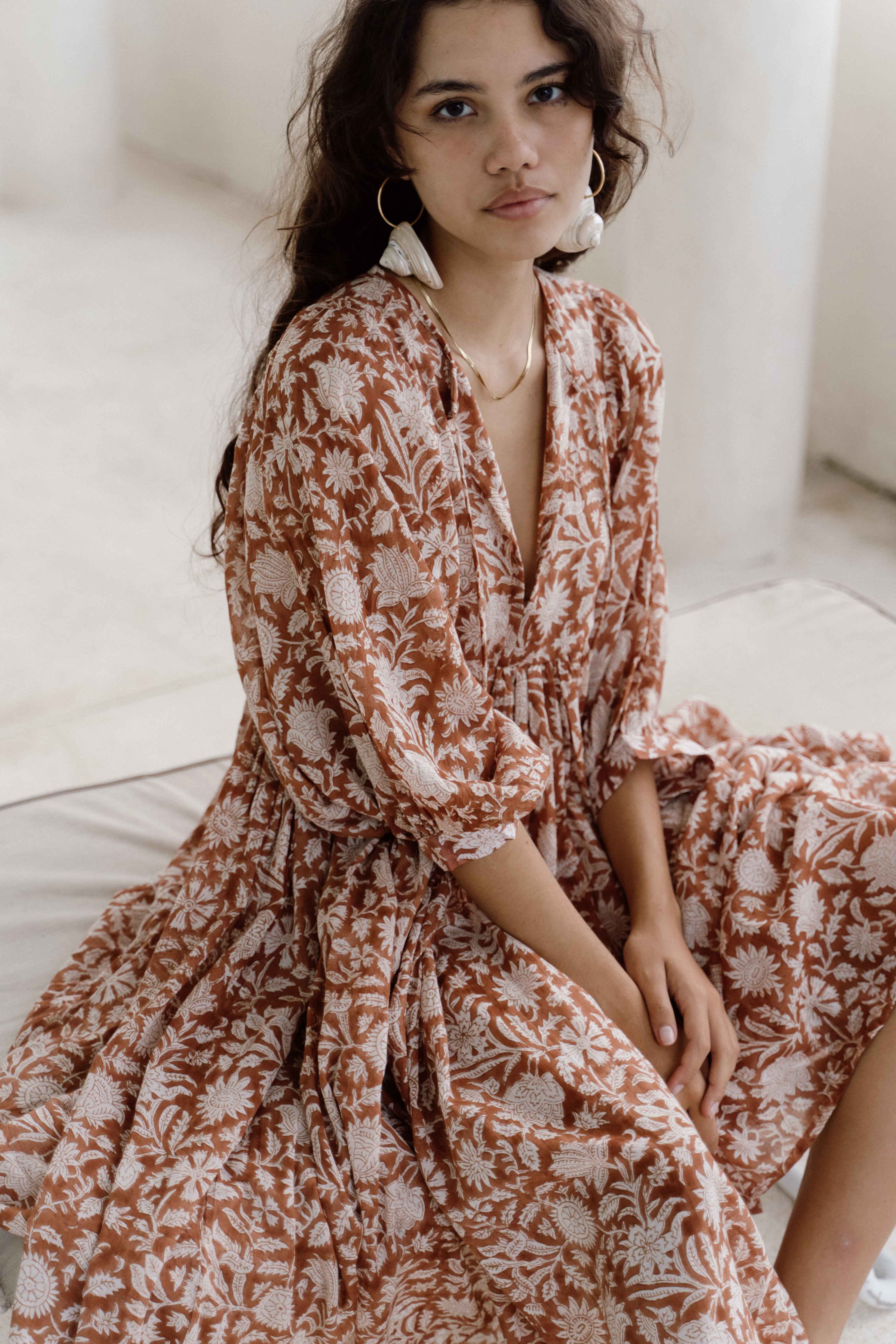 Kyra Midi Dress ~ Caramel - Image 3