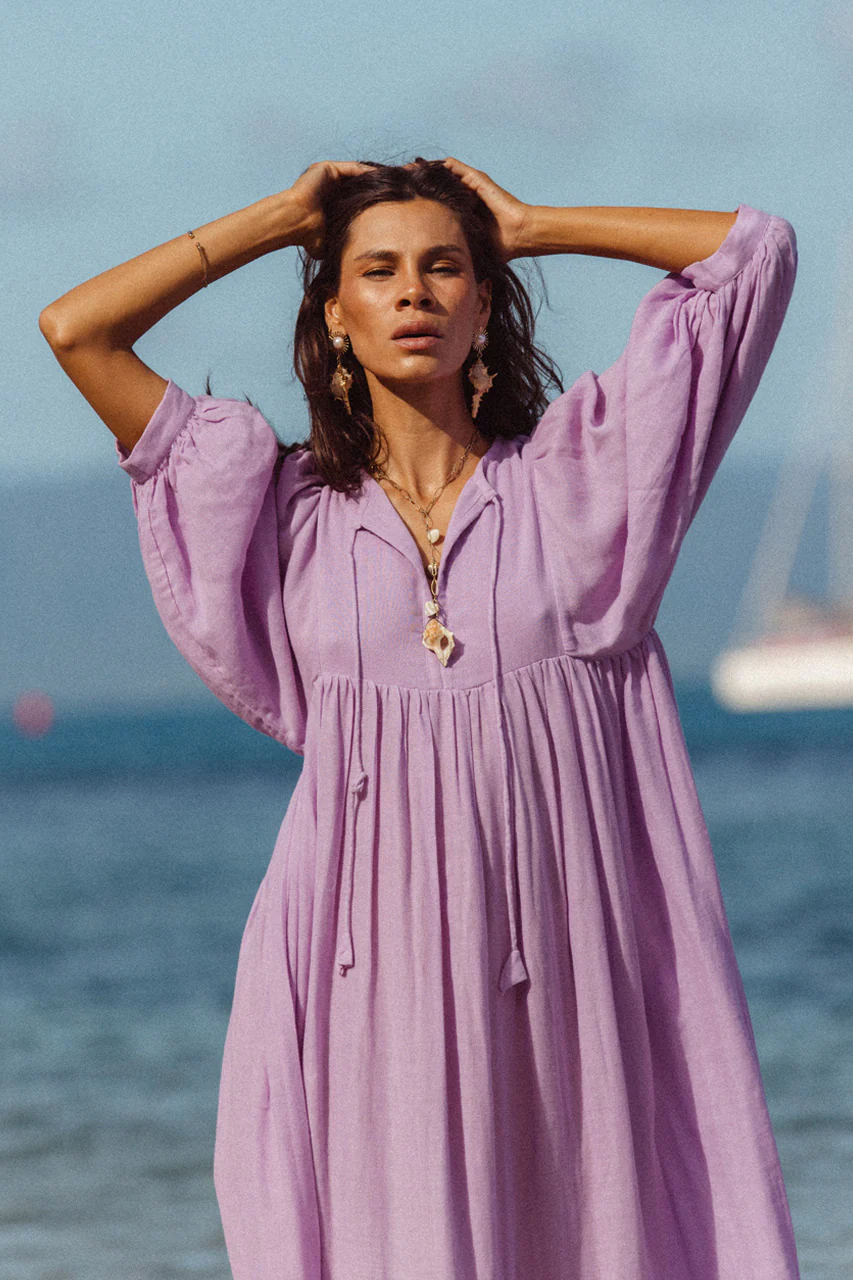Kyra Midi Dress ~ Lilac Gauze - Image 2