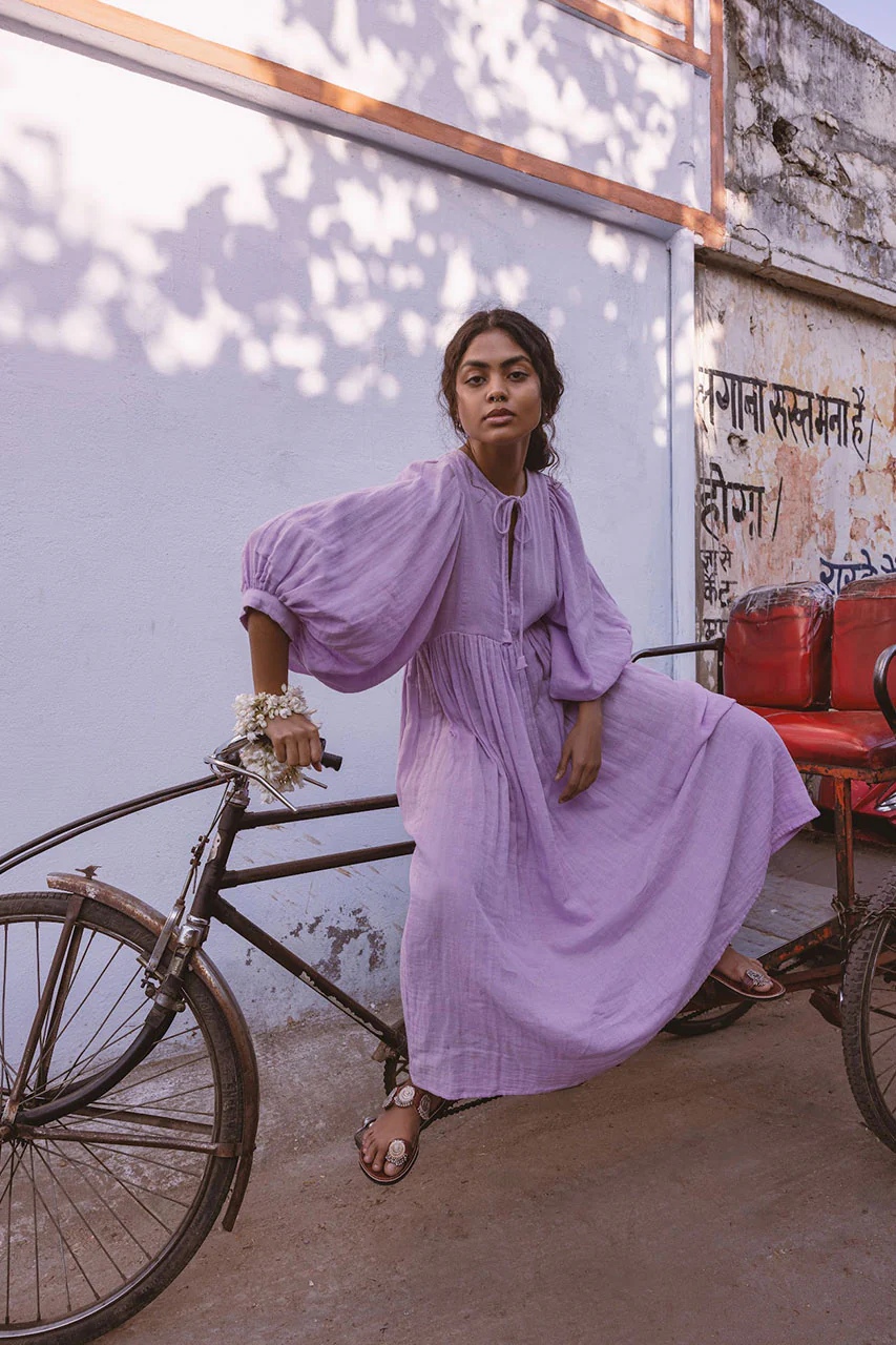 Kyra Midi Dress ~ Lilac Gauze - Image 6