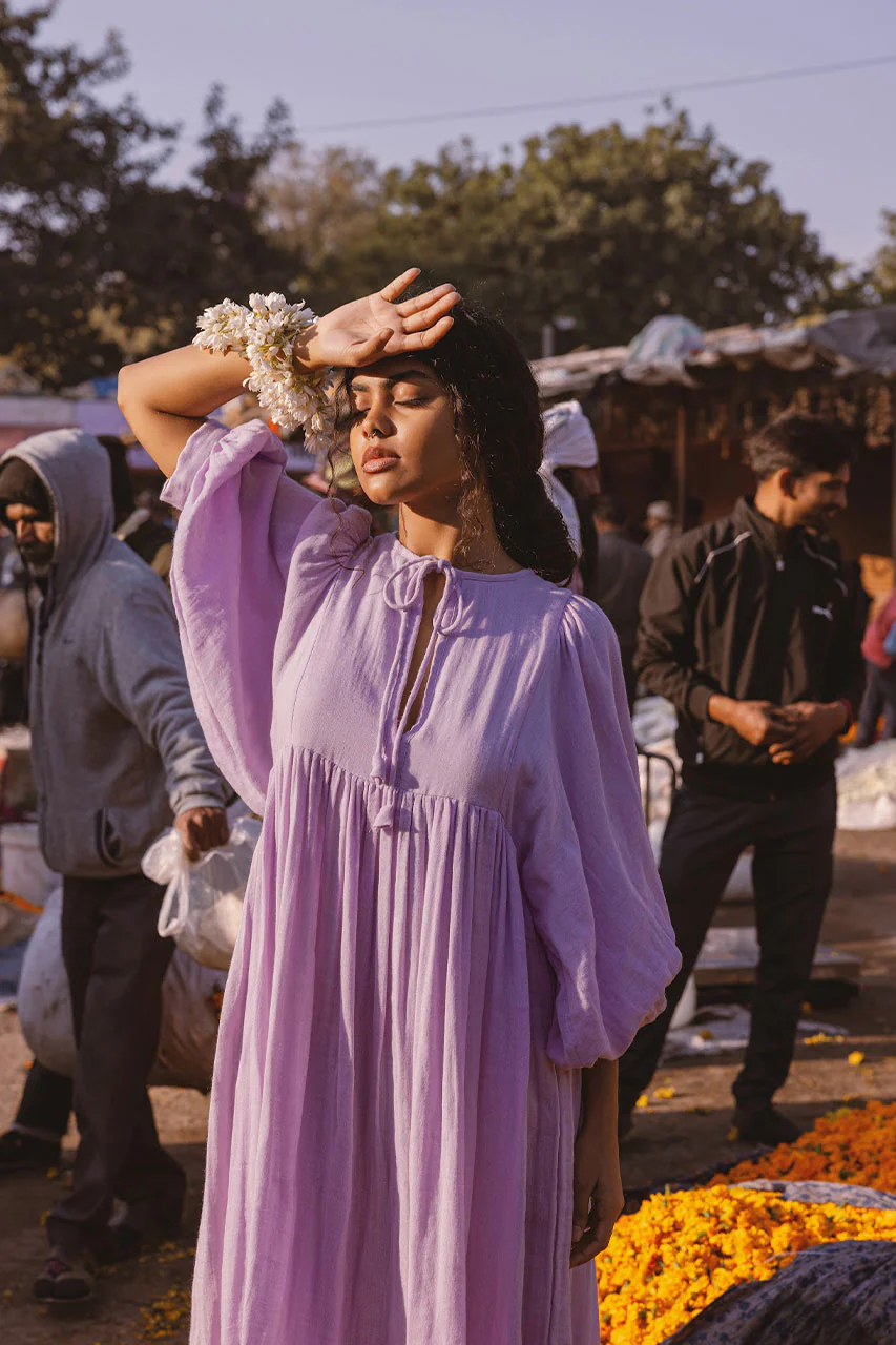 Kyra Midi Dress ~ Lilac Gauze - Image 7