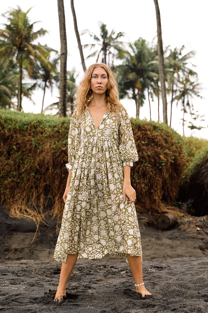 Kyra Midi Dress ~ Olive - Image 6