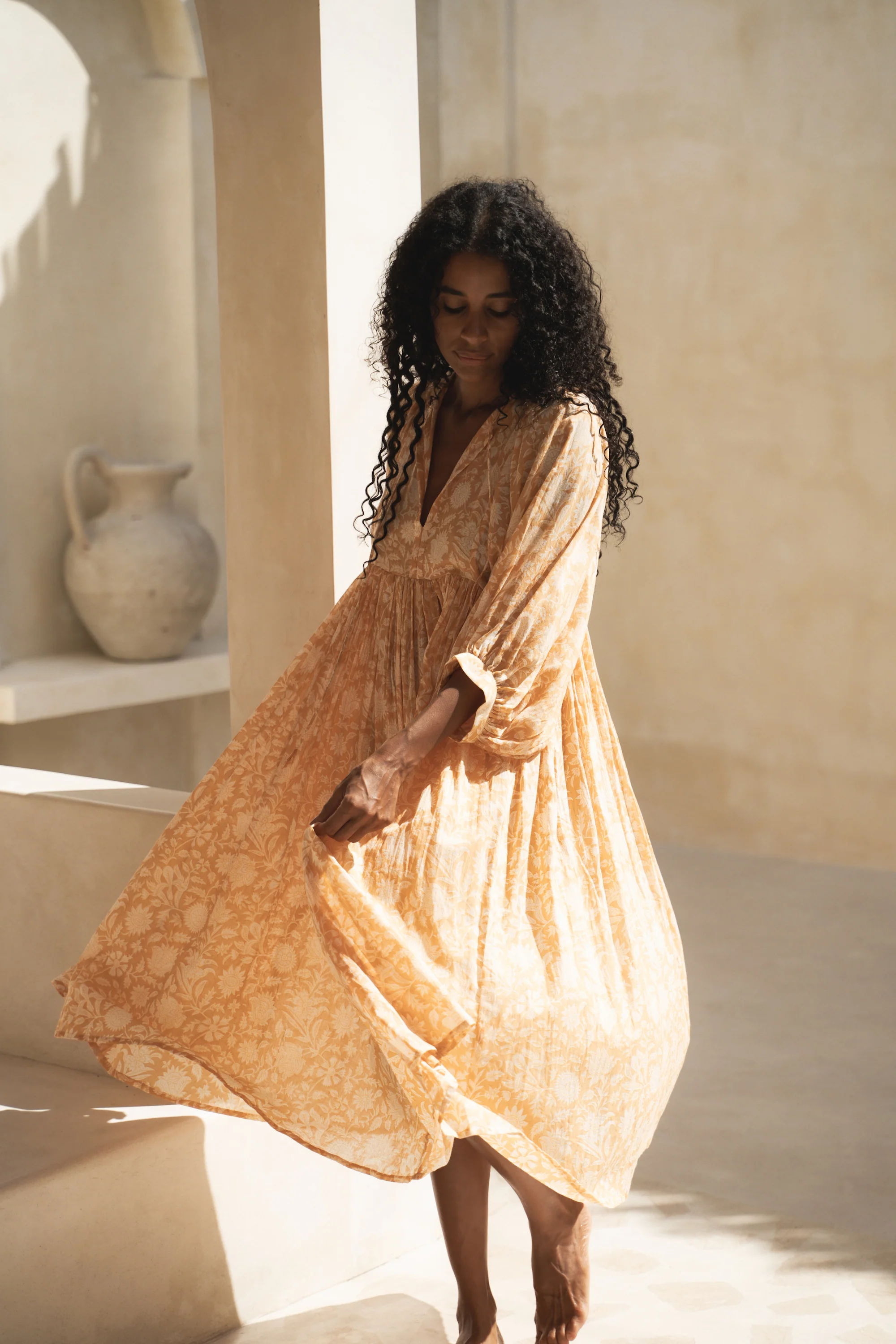 Kyra Midi Dress ~ Tangerine - Image 3