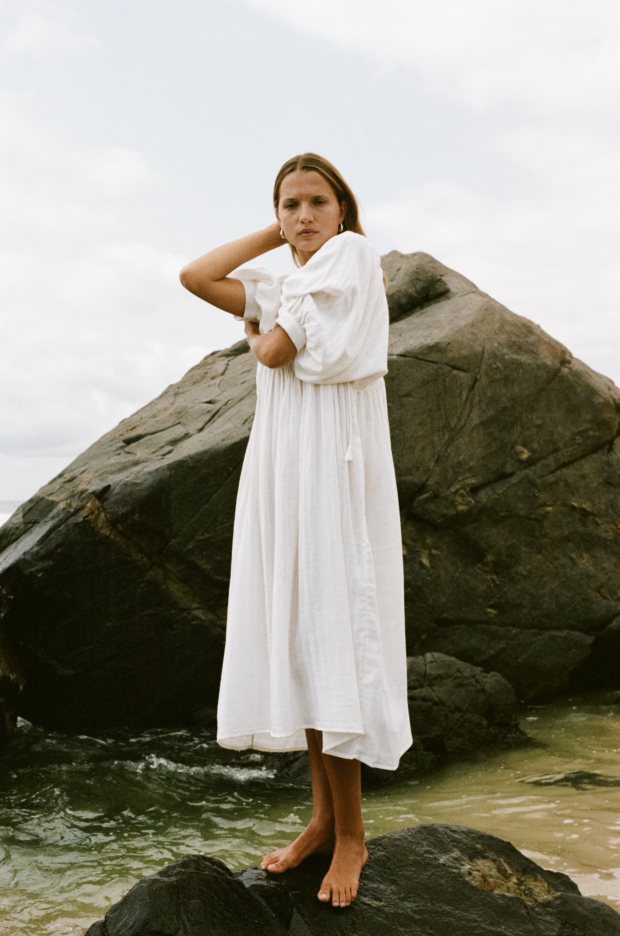Kyra Midi Dress ~ White Gauze - Image 8