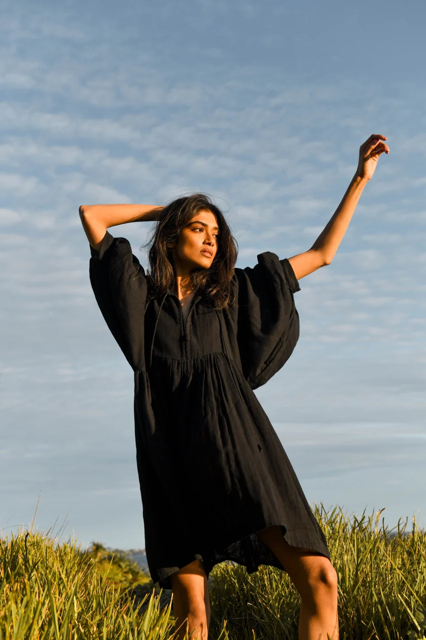 Kyra Mini Dress ~ Black Gauze - Image 3