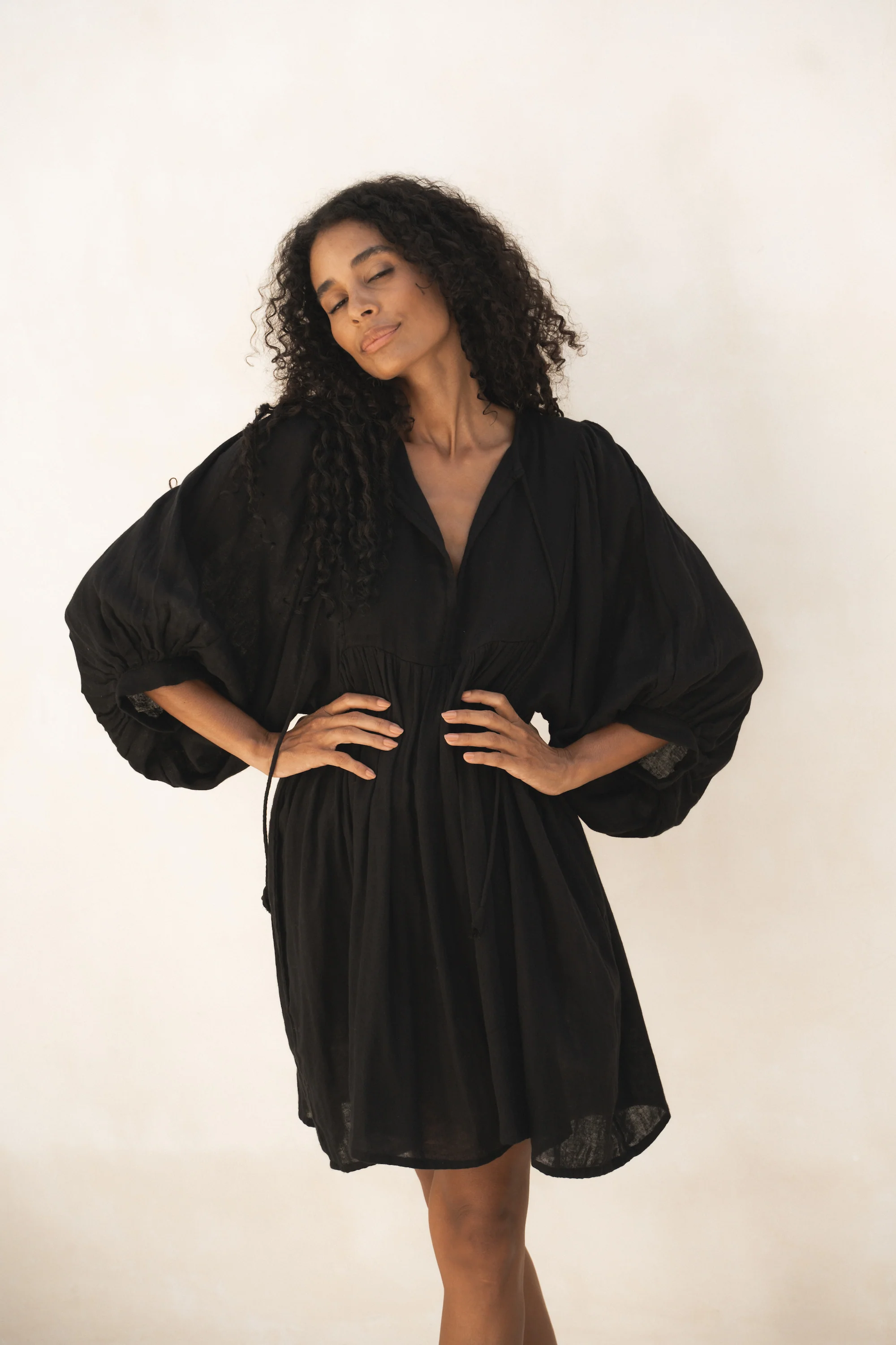 Kyra Mini Dress ~ Black Gauze - Image 4
