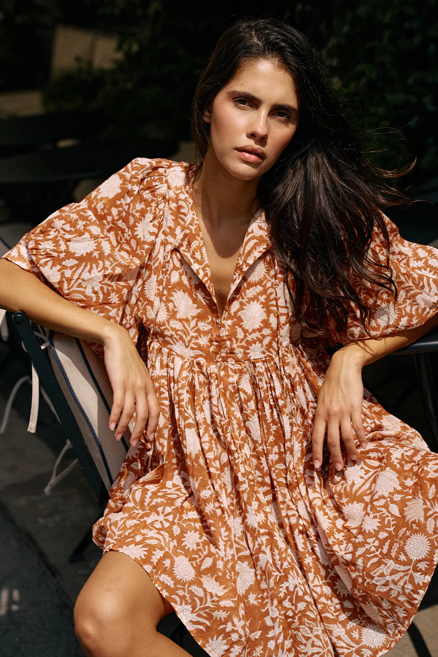 Kyra Mini Dress ~ Caramel - Image 3