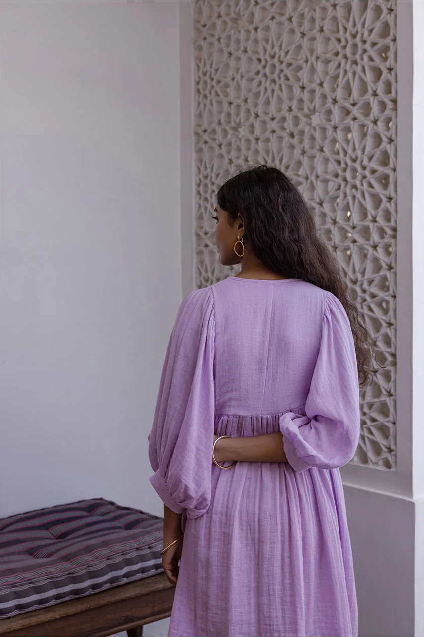 Kyra Mini Dress ~ Lilac Gauze - Image 3