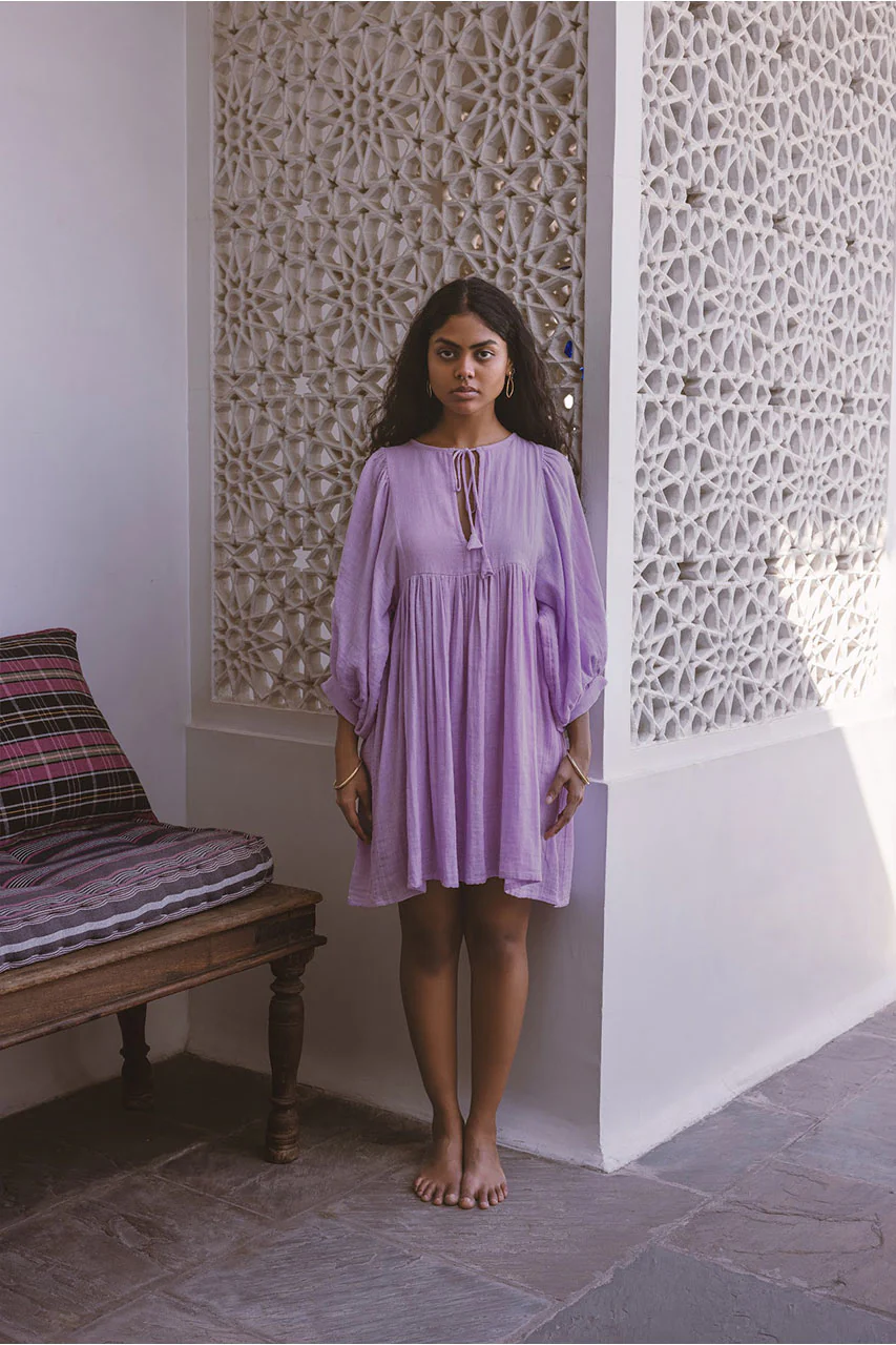 Kyra Mini Dress ~ Lilac Gauze - Image 4