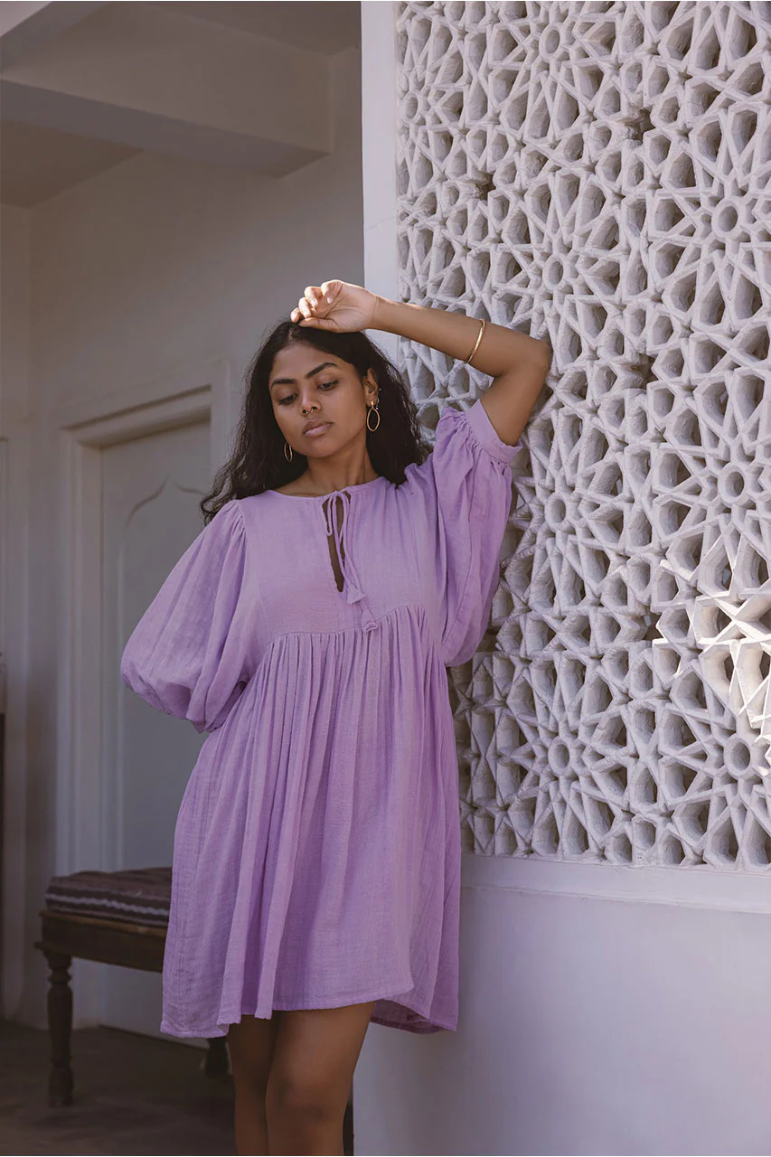 Kyra Mini Dress ~ Lilac Gauze - Image 5