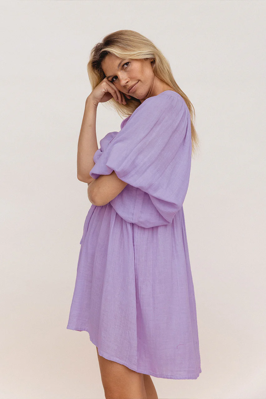Kyra Mini Dress ~ Lilac Gauze - Image 7