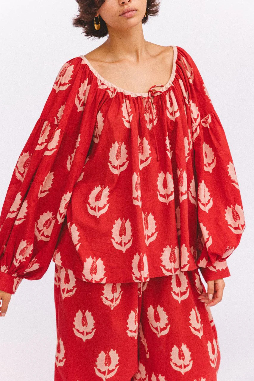 Ria Blouse ~ Ruby Red - Image 4