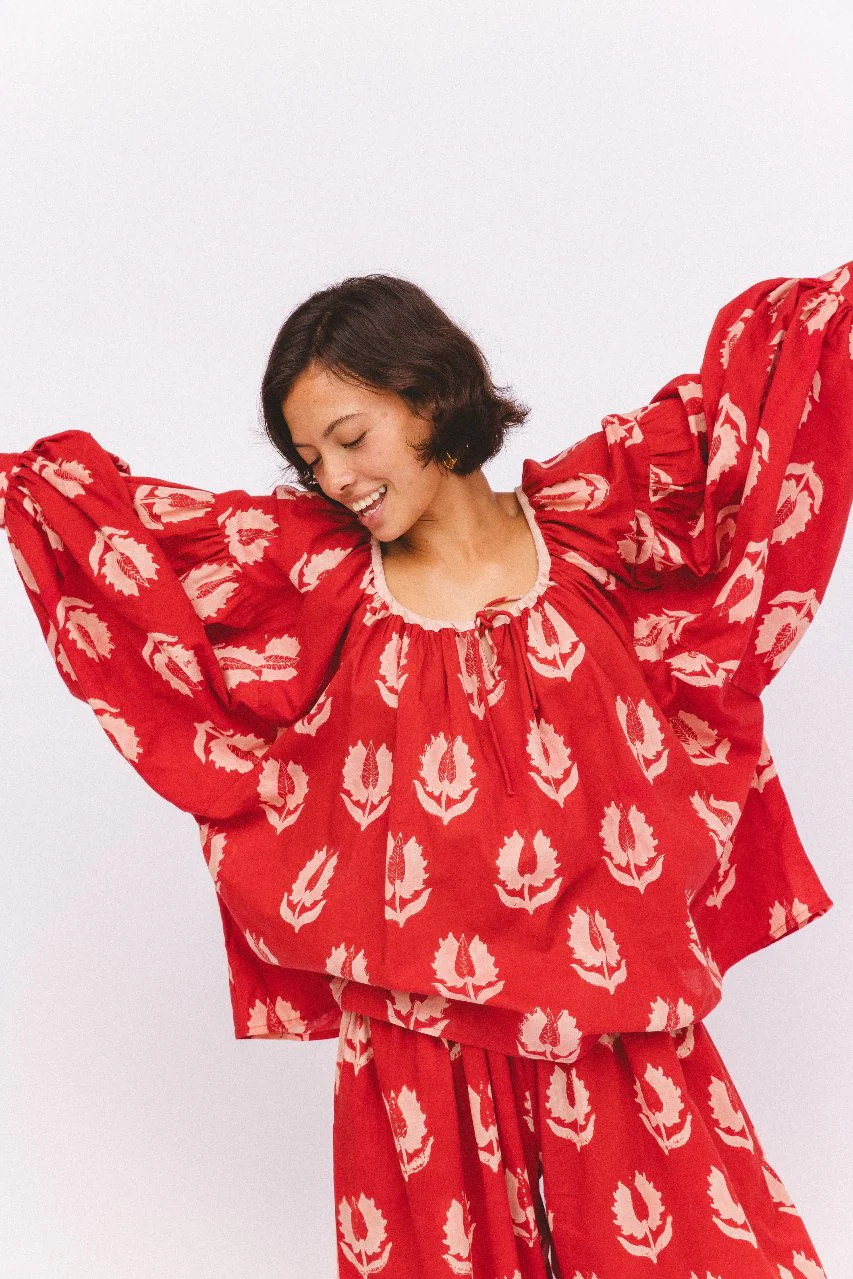 Ria Blouse ~ Ruby Red - Image 5