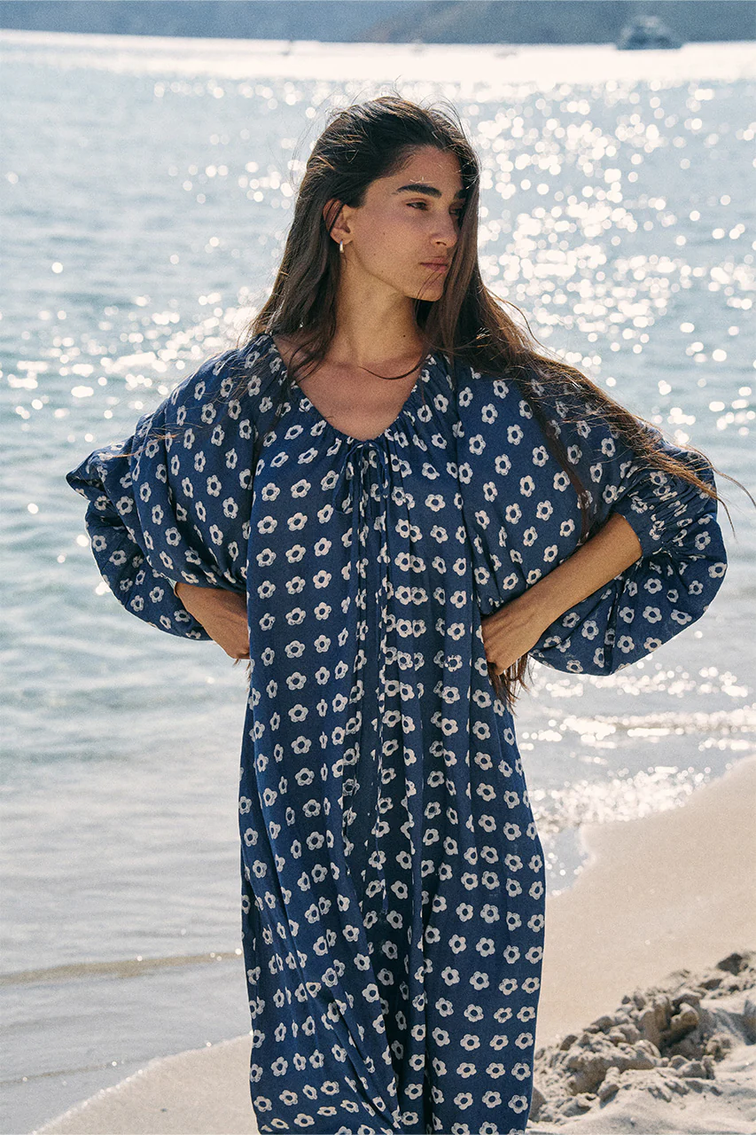 Zahra Midi Dress ~ Indigo